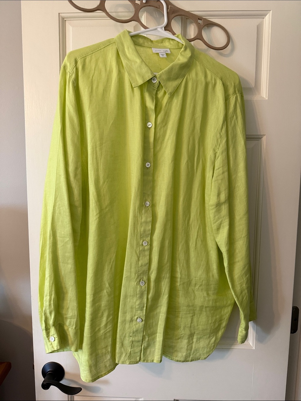 J. Jill Lime Green Button-Front Blouse